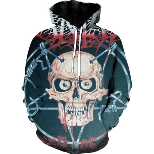 20213D Funny Skull Hoodie Fashion video sweatshirt Hip Hop Hoodie Jacket spring and autumn mens sports shirt Oversized hoodie