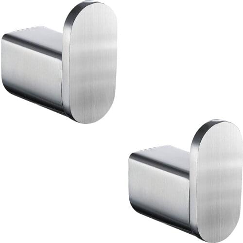 304 Stainless Steel Clothes Hook Single Robe Hook Fitting Room Hooks for Bathroom Kitchen Wall Hook Keys Coat Towel Hook 2-Pack