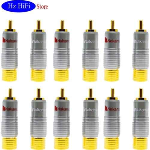 6Pair 12PCS 24K Glod plated RCA Plug Audio Video Cable Connector Nakamichi RCA