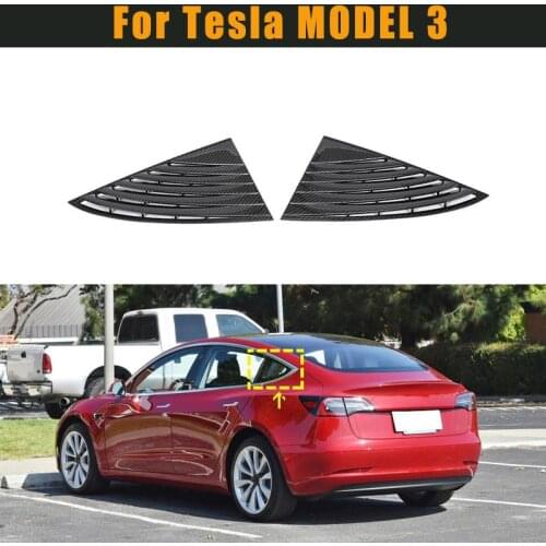Car Styling Accessories Carbon fiber Rear Window Handle Triangle Bowl Cover for Tesla MODEL 3
