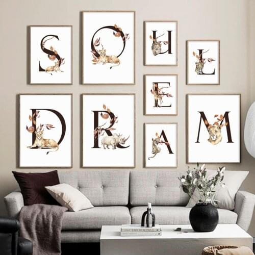 5D DIY Full Drill Diamond Painting Custom Letter Combination Animal Leaves Vintage Diamond Mosaic Embroidery Cross Stitch Decor