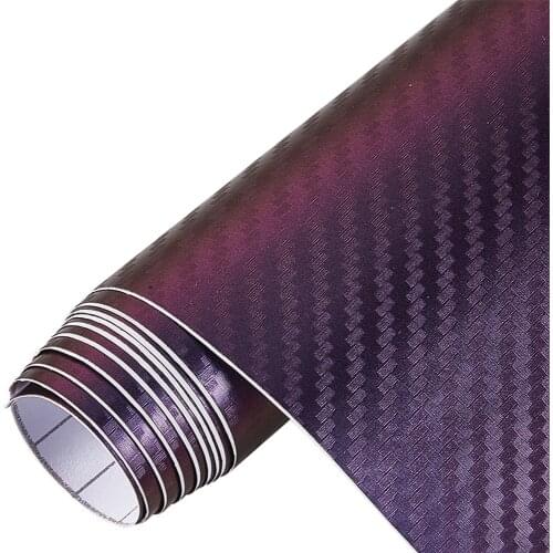 AuMoHall 1Mx152cm Purple with Blue Chameleon Carbon Fiber Vinyl Film Car Wrap Decals Sticker Sheet