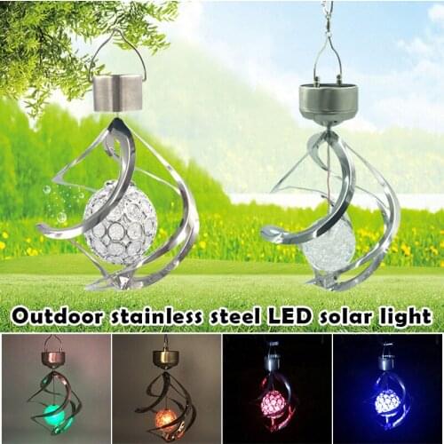 Decoration Hanging Solar Lights Dynamic Rotating Wind Chime Lamp Decorative LED Color Changing Light Pendant for Outdoor XHC88