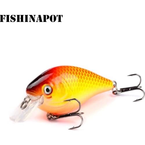 FISHINAPOT 1PCS 76mm/12.8g Crankbait Fishing Lures Wobbler Fish Artificial Hard Baits For Bass Carp Pike Minnow Fishing Tackle