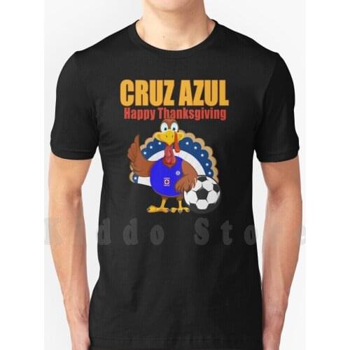 Cruz Azul Mexican Team With Football Thanksgiving Gift T Shirt Print For Men Cotton New Cool Tee Cruz Azul America Club America