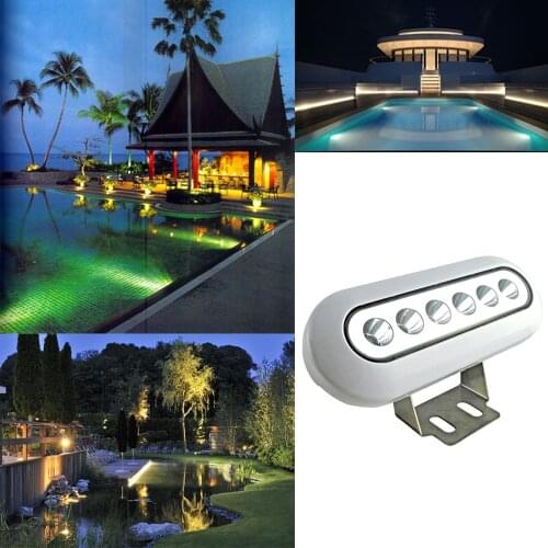 Stainless Steel DC12V Underwater Led Boat Lights IP68 Waterproof for Swimming Pool Ponds Fish Tank(warm/cold white Blue RGB)
