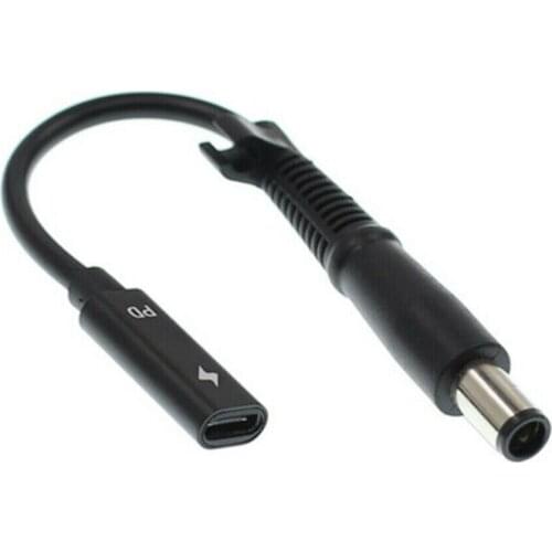 Fast charging cable USB C TYPE C female to 7.4x5.0x0.6mm PD 65W for HP 2133 Mini-Note series laptop cable