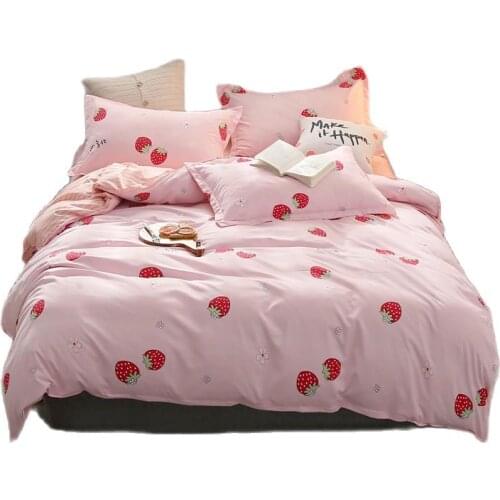 Pink Bedding Duvet Cover Pillowcase Full King Queen Twin Size Set