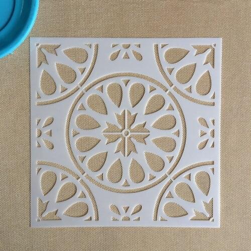 Mandala 1pc 15 * 15cm mold DIY home decoration drawing template laser cutting wall template painting tile tiles stencil