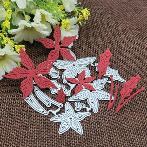 3D Craft metal cutting dies cut die mold Christmas flower leaves Scrapbook paper craft knife mould blade punch stencils dies