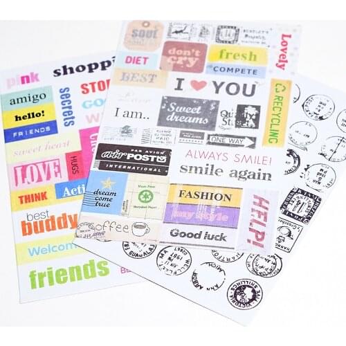 6pcs/pack Vintage Postmarks Sticker Love you Multifunction Cartoon DIY Paper Sticker Diary Decoration School Supply