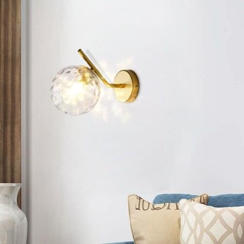 New Nordic Glass Wall Lamp Gold/Black Beauty Light Luxury Aisle Staircase Living Room Background Wall Water Pattern Wrought Wall