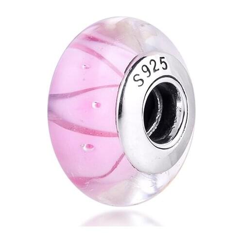 Fits Pandora Bracelet Rose Looking Glass Charms 925 Sterling Silver Metal Beads for Jewelry Making Berloques