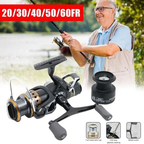 20-60FR Fishing Reel Double Rocker Arm Metal Unidirectional Gapless Fish Line Wheel Left/Right Hand Fishing Reel Wheels