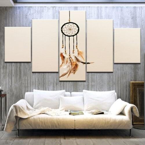 Nordic black and white feathers wind chimes deer simple modern home decoration poster pictures wall art canvas Print painting