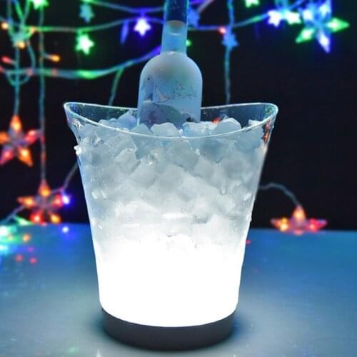 LED Ice Bucket 5L Wine Cooler Colors Changing Champagne Wine Bucket for Party Home Bar E2S
