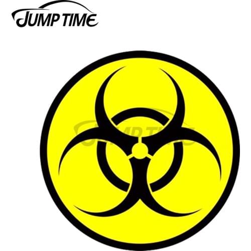 Jump Time 13 x13cm For Biohazard Symbol Warning Car Stickers Bumper Personality Motorcycle Creative Surfboard Cartoon Decoration