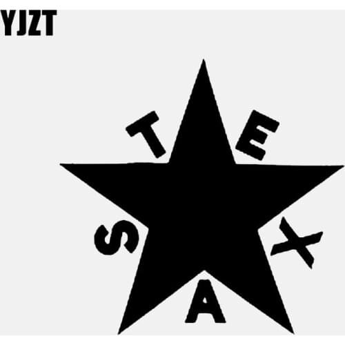 YJZT 13.2CM*12.8CM TEXAS STAR Vinyl Car Sticker Decals Black/Silver C3-0658