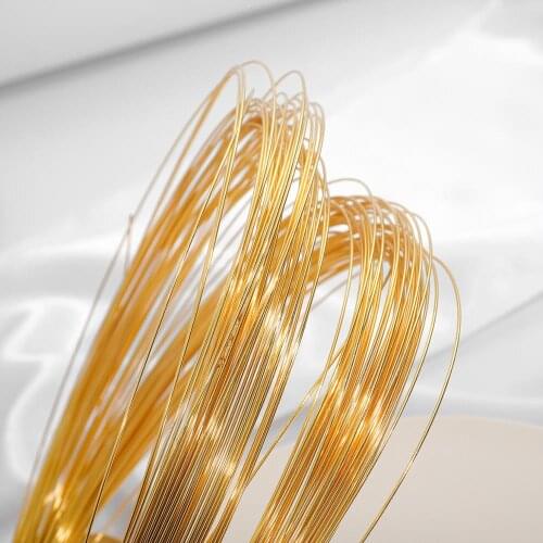 0.4-1mm 18K Gold Plated Brass Copper Beading Wire Cord String For Diy Necklace Bracelet Jewelry Finding Craft Making Accessories