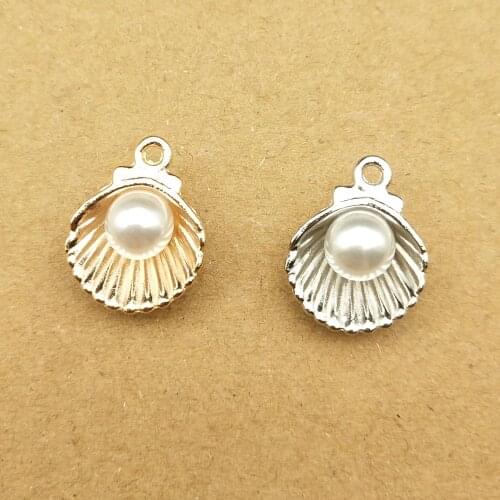 10pcs 11x15mm pearl shell charm for jewelry making and crafting fashion earring pendant bracelet charms necklace