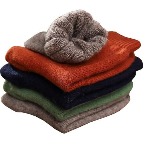 2021 New 5 Pairs Socks Set For Girls Winter Thick Wool Soft Warm Kids Socks Pure Color For Children Up To a Year Clothing Sets