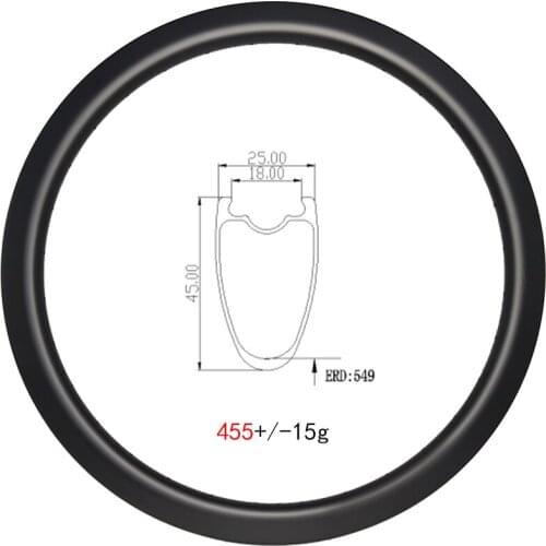 700C 25mm wide All Road Gravel Disc Carbon Rim 45mm deep Clincher Tubeless Cycle Cross Carbon Ring 20H 21H 24H 28H 32H UD 3K 12K