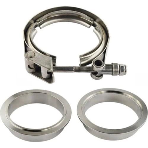 Stainless Steel Auto exhaust pipe Quick opening V band Clamp Male Female Exhaust Flange kit Quick release V-band set