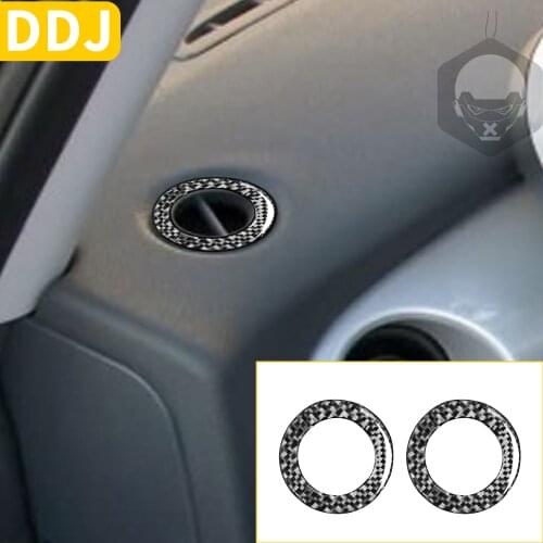For Mini Cooper S One Hatch R50 R53 2005 2006 Car Both Side Dashboard Air Vent Outlet Sticker Rings Carbon Fiber Accessories