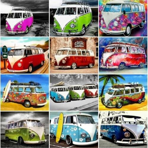 EverShine Diamond Painting Full Square Bus Picture Of Rhinestones Diamond Embroidery Sale Diamond Mosaic Cross Stitch Home Decor