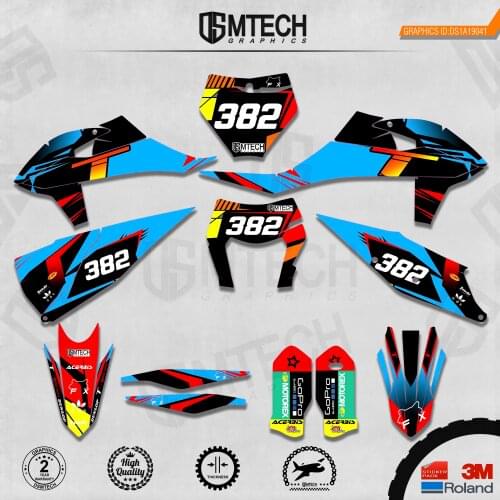 DSMTECH Customized Team Graphics Backgrounds Decals 3M Custom Stickers For 2019-2020 SXF 2020-2021EXC 041