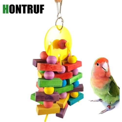 Parrot toy parrot supplies bird toy acrylic wooden bite toy molar toy wooden bite pet toy