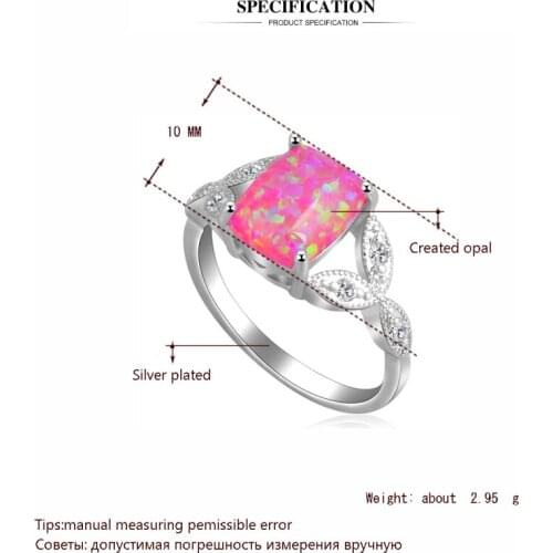ROLILASON Purple fire Opal 925 Silver stamped Ring Rectangle shape Engagement items Jewelry Rings USA size #7 #8 #8.5 OR555