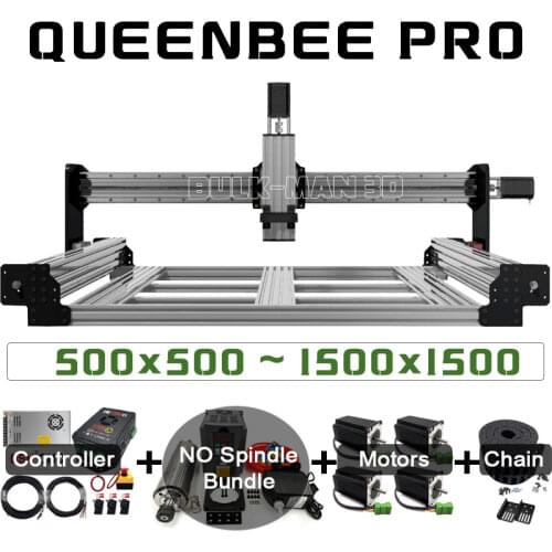 QueenBee PRO CNC Machine Kit + CNC xPRO V5 / GRBL / Mach3 Controller Bundle + Cable Drag Chain Bundle + 4pcs 2.45N.m Nema23