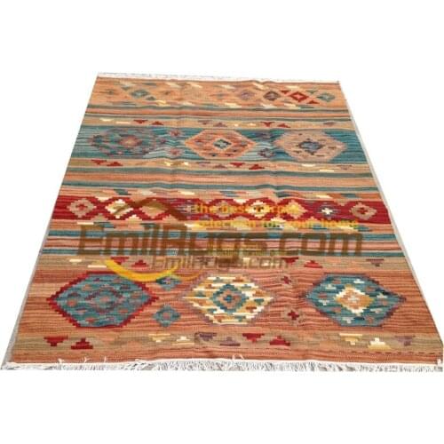 Kilim Fabric Hand Knitted Carpets Big Carpet For Living Room Geometric Carpet Bedroom Turkish Rug Wool Knitting Carpets