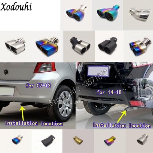 For Toyota Vios/Yaris sedan 2007-2017 2018 car cover muffler exterior back pipe dedicate exhaust tip tail outlet ornament 1pcs