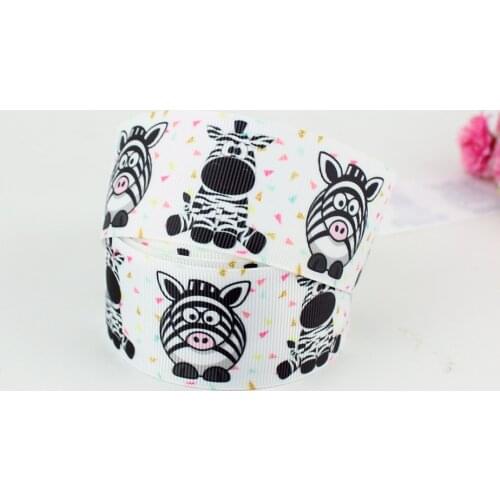 9mm/16mm/22mm/25mm/38mm/75mm cartoon animal print grosgrain ribbon 10/25/50yards DIY gift wrap sewing wedding decor ribbon