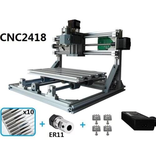 Maxgeek 1W/2w/5.5w/7W 10W Mini CNC Engraving Machine Laser Engraver 240*180*45mm CNC2418 GRBL Unfinished 2418ER