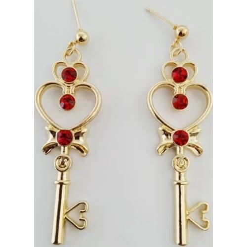 Fashion women jewelry accessories Anime Key Moon Earrings