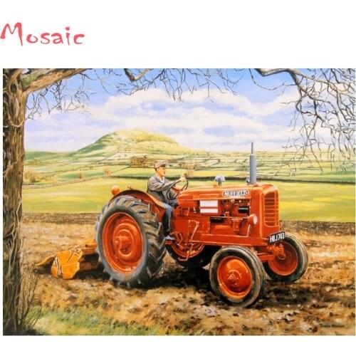 Mosaic diamond tractor car Diamond embroidery diy 5d diamond painting crystals farm Picture of rhinestones Cross Stitch decor