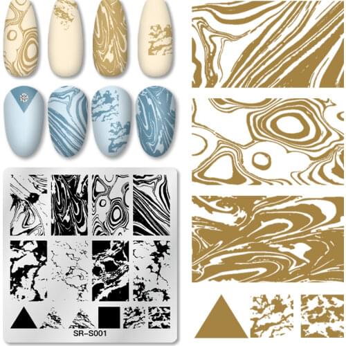 Mtssii Square Round Nail Stamping Plates Pumpkin Flowers Animal Tropical Geometry Pattern Nail Art Image Lace Stamp Templates