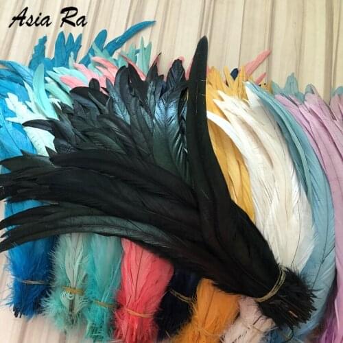 100PCS Black color 25-30CM Natural Rooster Tail Feathers Colorful Cheap Feather For Decoration Craft DIY Party Props Accessories