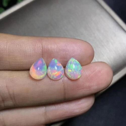 Natural genuine opal gemstone nude gem colorful fireworks fit for your own jewelry ornament DIY gift 7x9 mm size good color