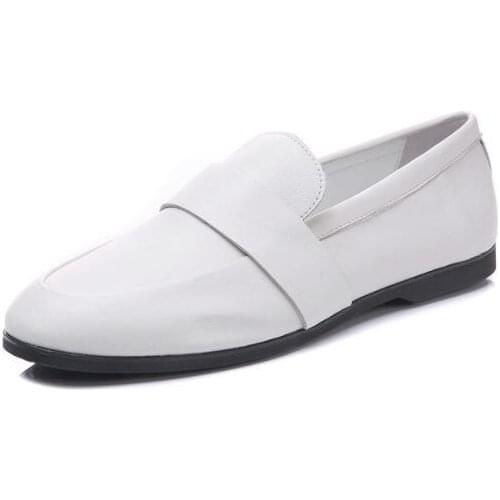 New summer Driving Shoe Breathable genuine leather flats walking shoe MenS Shoes slip on Casual Shoes shoes for men