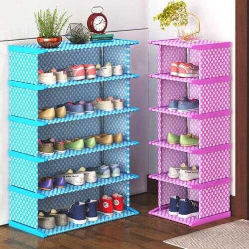 New Vertical Shoe Cabinet Nonwoven Fabric Shoe Rack Reinforced Steel Tube Frame Hallway Corner Shoe Organizer Shelf Stand Holder
