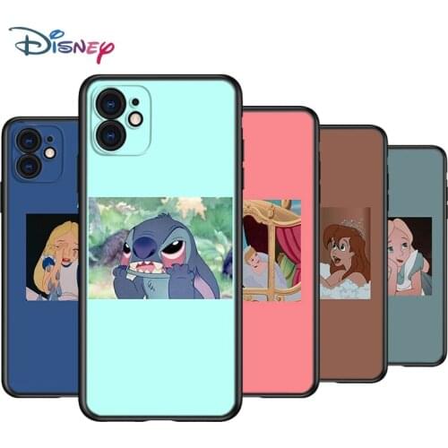 Cartoon Princess Set Art Silicone Black Cover For Apple IPhone 12 Mini 11 Pro XS MAX XR X 8 7 6S 6 Plus 5S SE Phone Case
