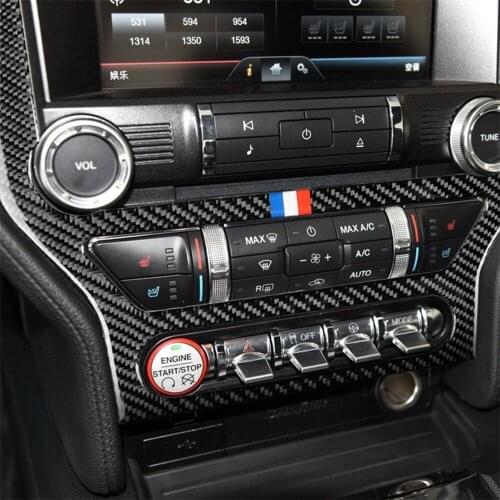 Carbon Fiber Interior Decoration CD Panel Frame Cover for Ford Mustang 2015-2017 Brand New Car Accessories Decal Sticker
