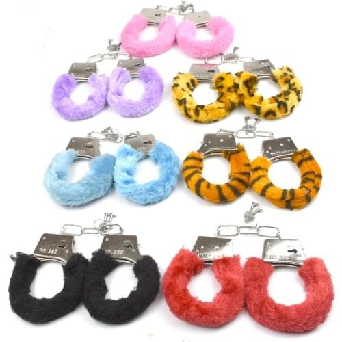 Plush Handcuffs Shackles Leather Binding Bondage Metal Material Alternative Couples Health Care Toys Adult Products