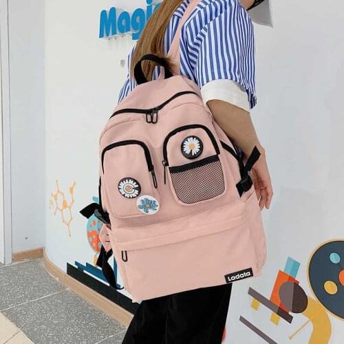 Casual School Simple Backpack Womens Students Trend Design Backpacks For Girls Female Bags Large Top Capacity Korean Schoolbag