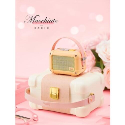 Excellent Divoom Macchiato Bluetooth Wireless Speaker Peach Pink Metal Radio outdoor portable hand-held music player Subwoofer