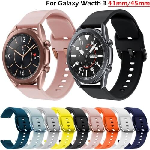 Replaceable watch strap for Samsung Galaxy Watch 3 45mm 41mm Sport Silicone band for Galaxy watch 46MM 42MM Bracelet Watchband